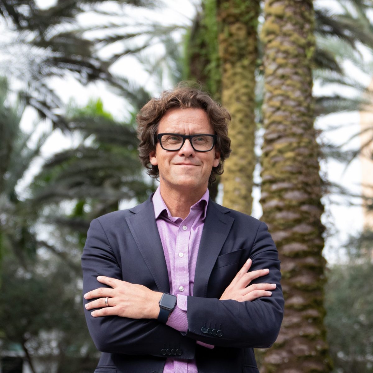 Coral Gables, FL--11-29-2023--Photos by Michelle Tulande/Miami Herbert Business School--Miami Herbert professor, Schein Family Endowed Chair, and Associate Dean of Online Business Programs, Ola Henfridsson poses for a photo. For Miami Hebert news feature.
